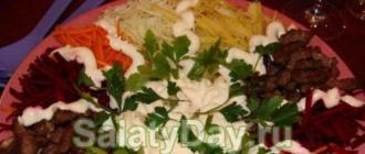 Праздничный салат «Чафан»: ингредиенты и пошаговый классический рецепт с курицей